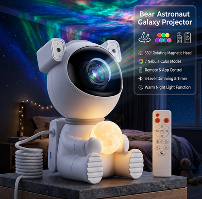 AuraNova DreamBuddy - Smart Astronaut Galaxy & Audio Projector - AuraNova
