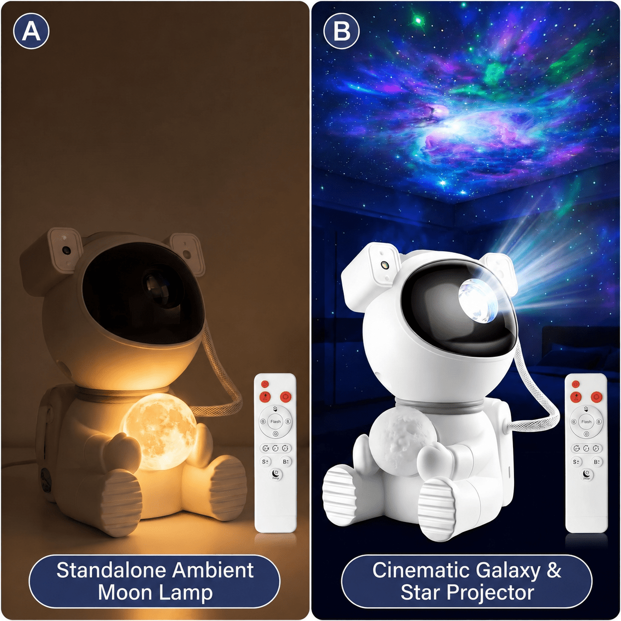 AuraNova™ DreamBuddy – Smart Astronaut Galaxy & Audio Projector - AuraNova™